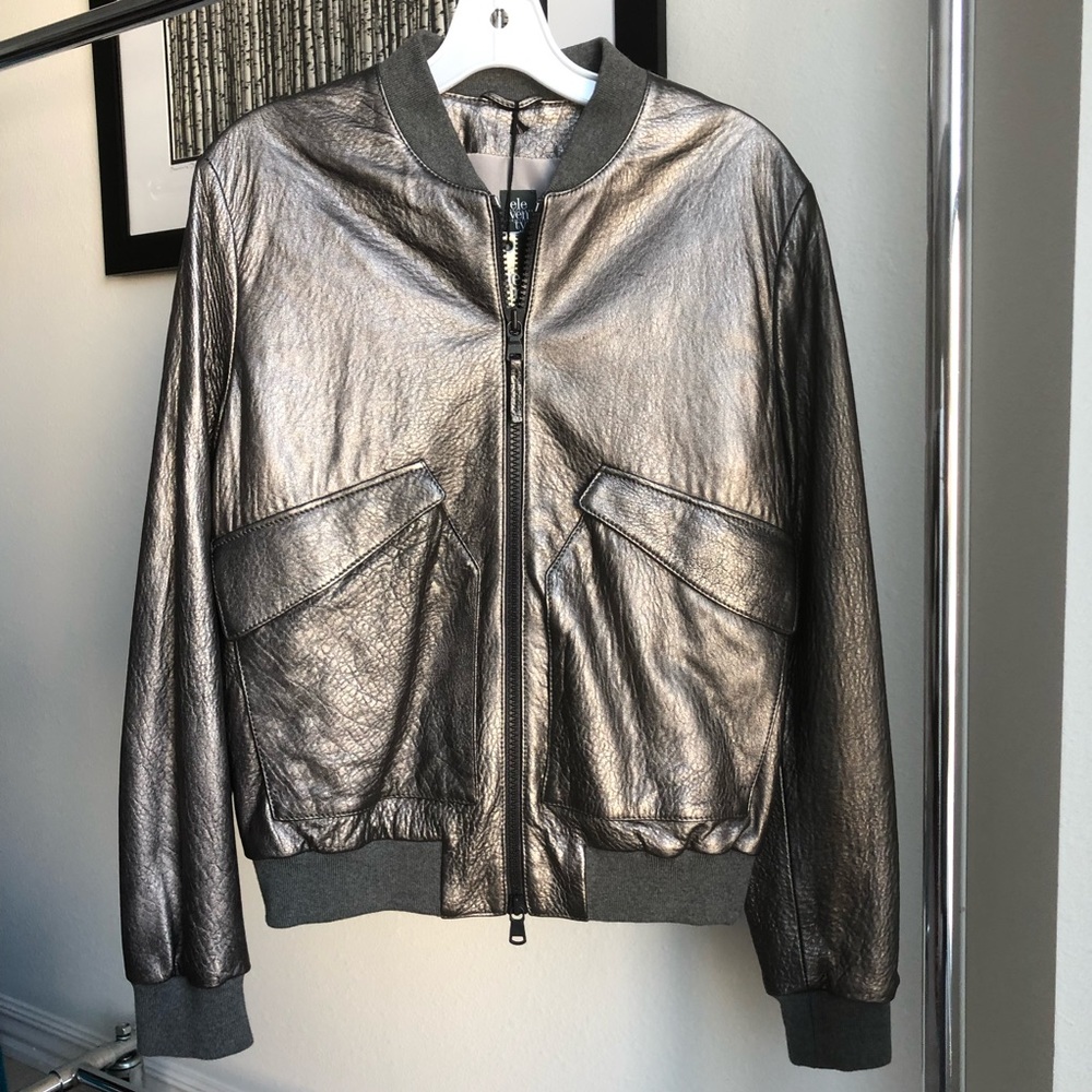 Eleventy Metallic Bomber Jacket